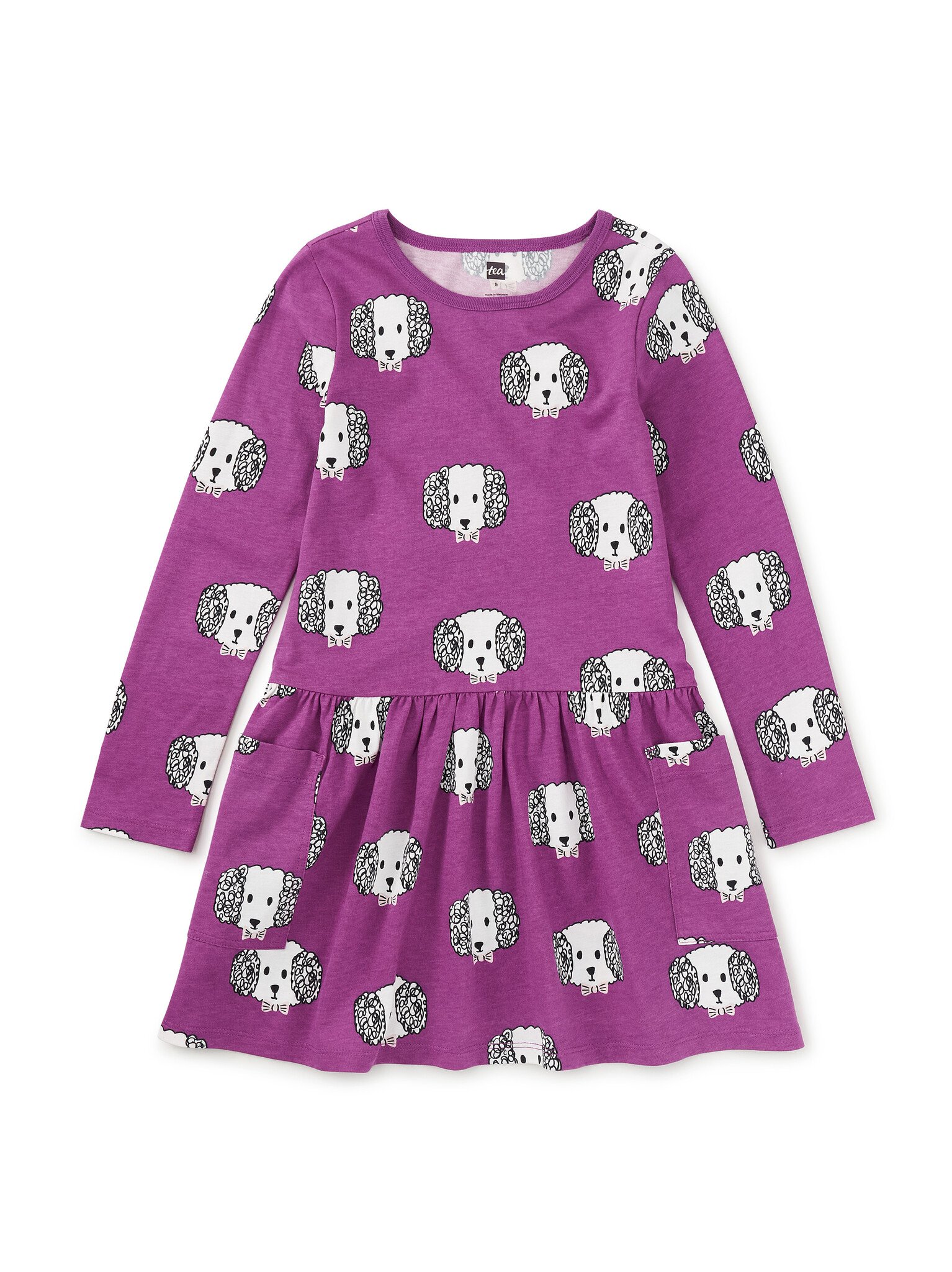 Tea Collection Long Sleeve Pocket Dress Maltipoo