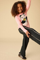 Tea Collection Lace Trim Track Pants Jet Black