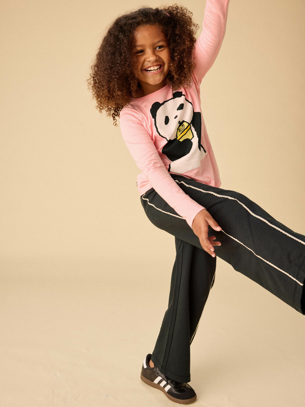 Tea Collection Lace Trim Track Pants Jet Black