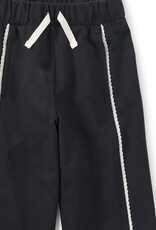 Tea Collection Lace Trim Track Pants Jet Black