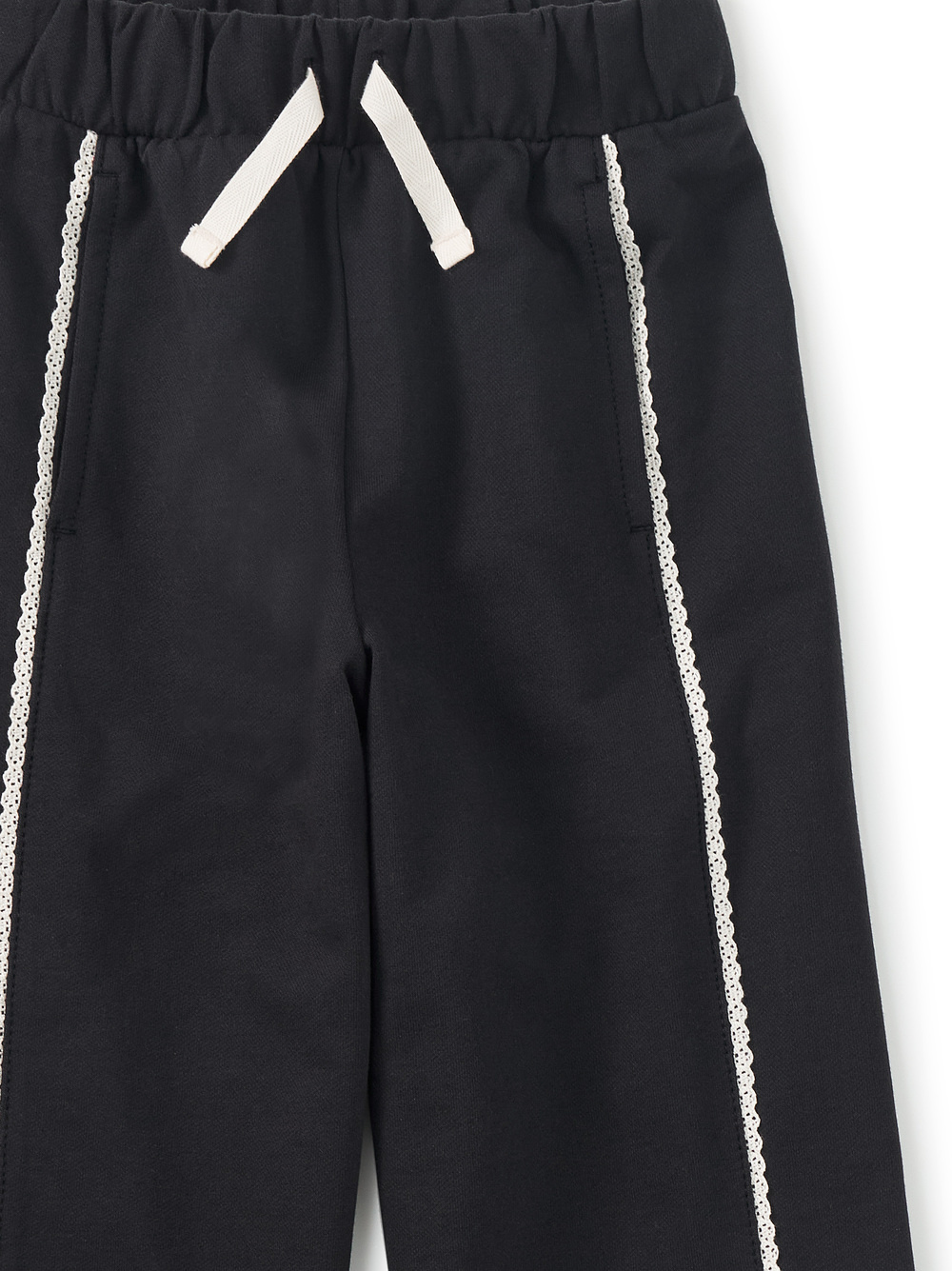 Tea Collection Lace Trim Track Pants Jet Black
