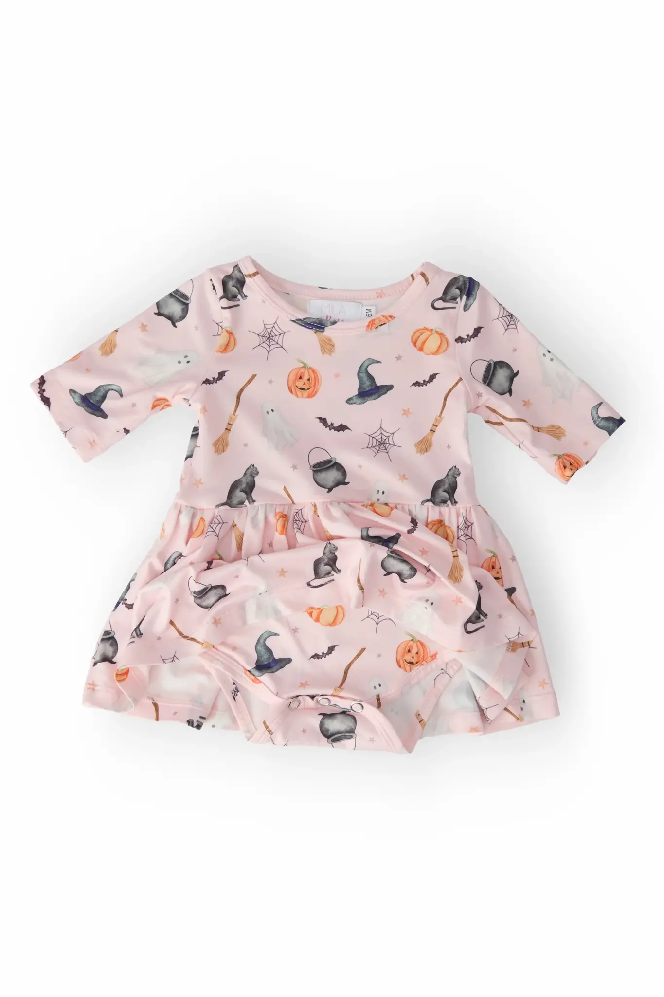 Mila & Rose Hey Boo 3/4 Sleeve Twirl Bodysuit