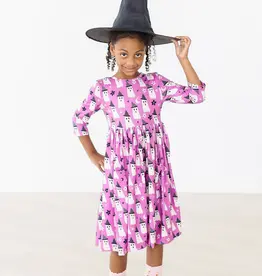 Mila & Rose Witches Boo 3/4 Sleeve Pocket Twirl Dress