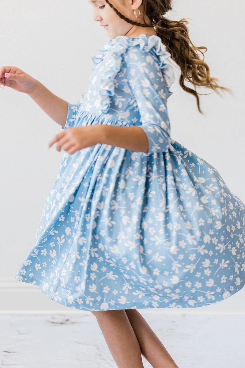 Mila & Rose Bluebell 3/4 Sleeve Ruffle Twirl Dress