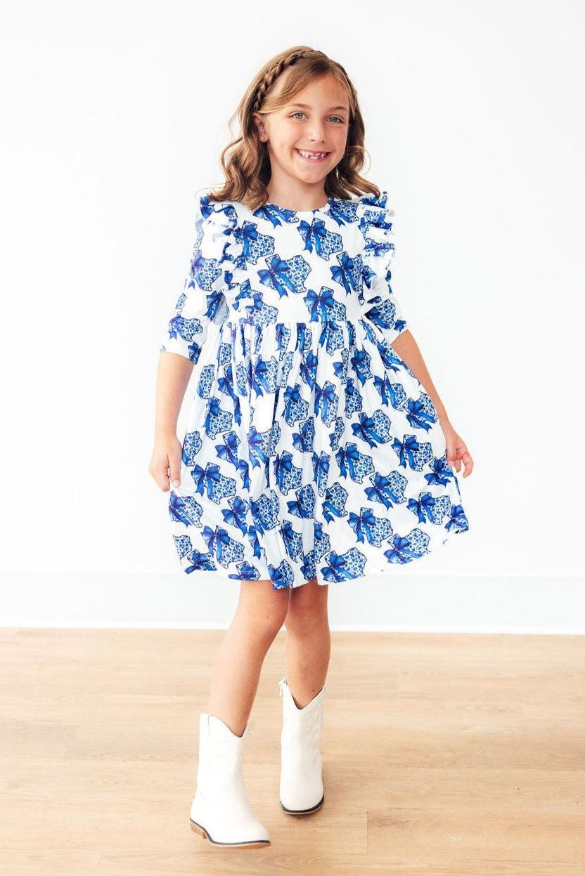Mila & Rose Lone Star 3/4 Sleeve Ruffle Twirl Dress