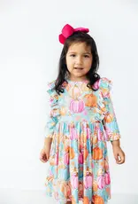 Mila & Rose Preppy Pumpkins 3/4 Sleeve Ruffle Twirl Dress
