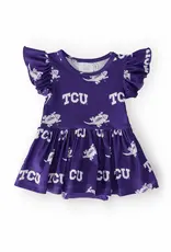 Mila & Rose TCU Purple Frog Flutter Twirl Bodysuit