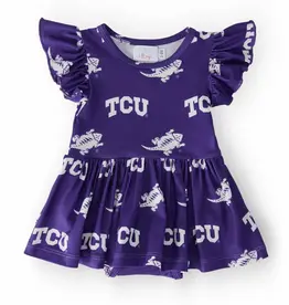Mila & Rose TCU Purple Frog Flutter Twirl Bodysuit