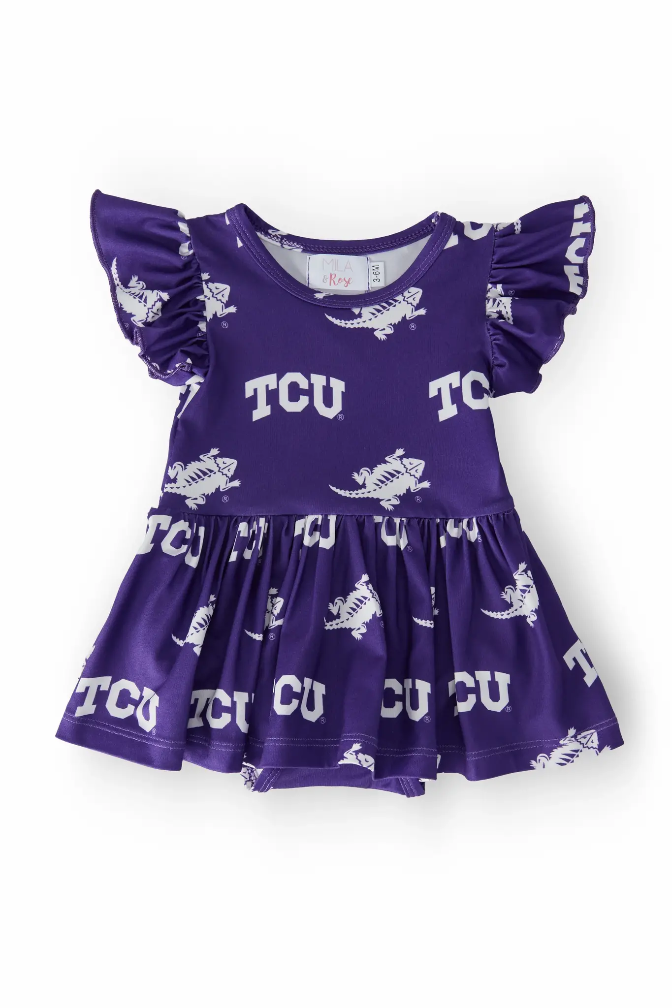 Mila & Rose TCU Purple Frog Flutter Twirl Bodysuit