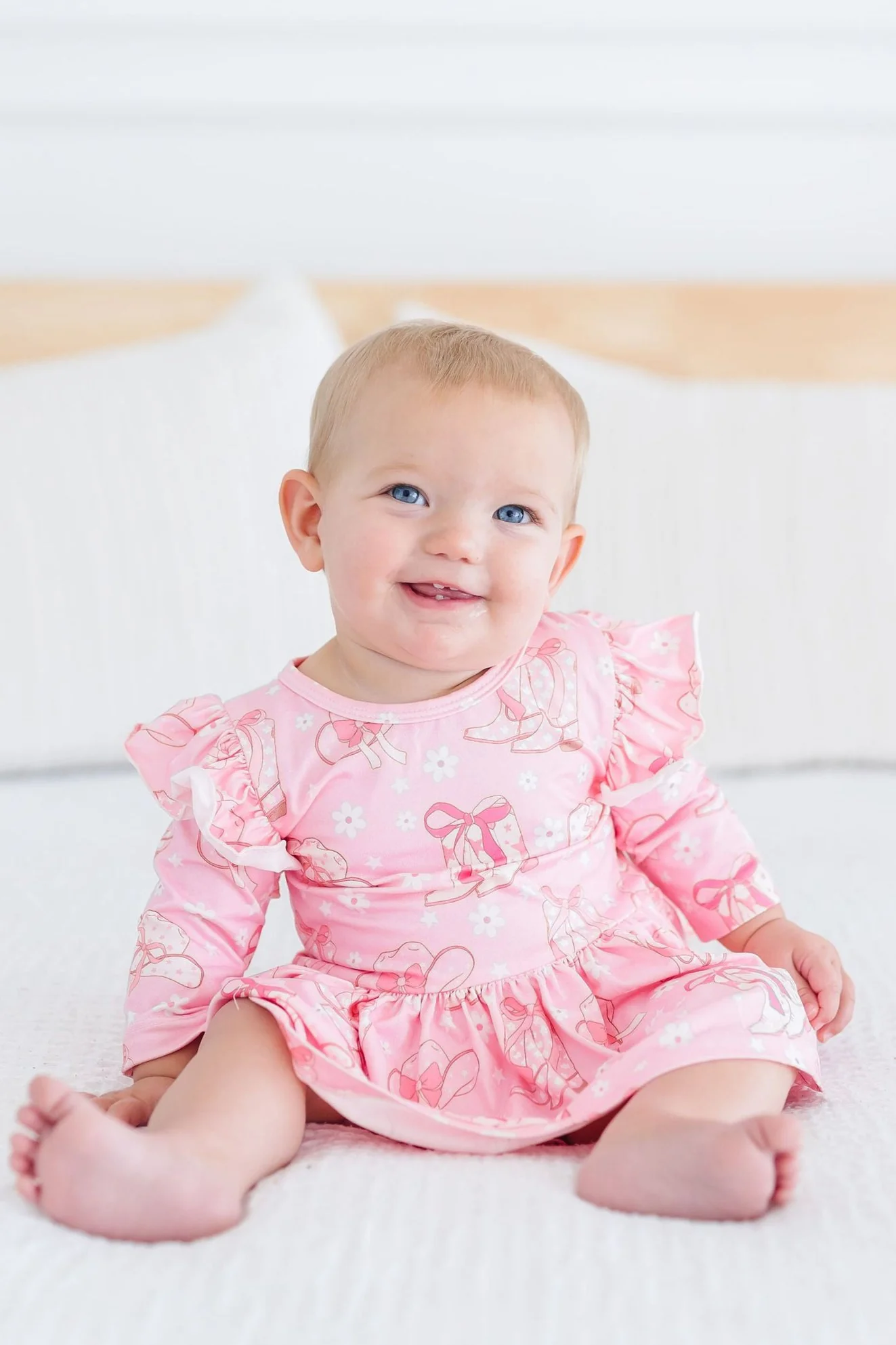 Mila & Rose Howdy 3/4 Sleeve Flutter Twirl Bodysuit