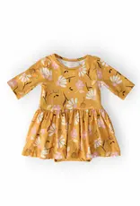Mila & Rose Dandelions in Fall 3/4 Sleeve Twirl Bodysuit
