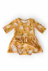 Mila & Rose Dandelions in Fall 3/4 Sleeve Twirl Bodysuit