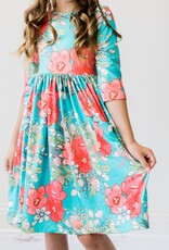 Mila & Rose After the Rain 3/4 Sleeve Pocket Twirl Dress