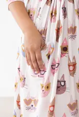 Mila & Rose Cattitude 3/4 Sleeve Pocket Twirl Dress