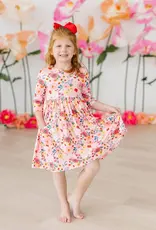 Mila & Rose Bouquet Beauty 3/4 Sleeve Pocket Twirl Dress