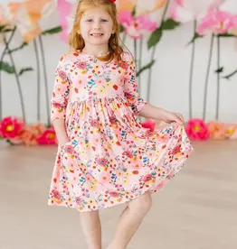 Mila & Rose Bouquet Beauty 3/4 Sleeve Pocket Twirl Dress