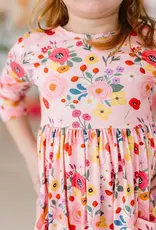 Mila & Rose Bouquet Beauty 3/4 Sleeve Pocket Twirl Dress