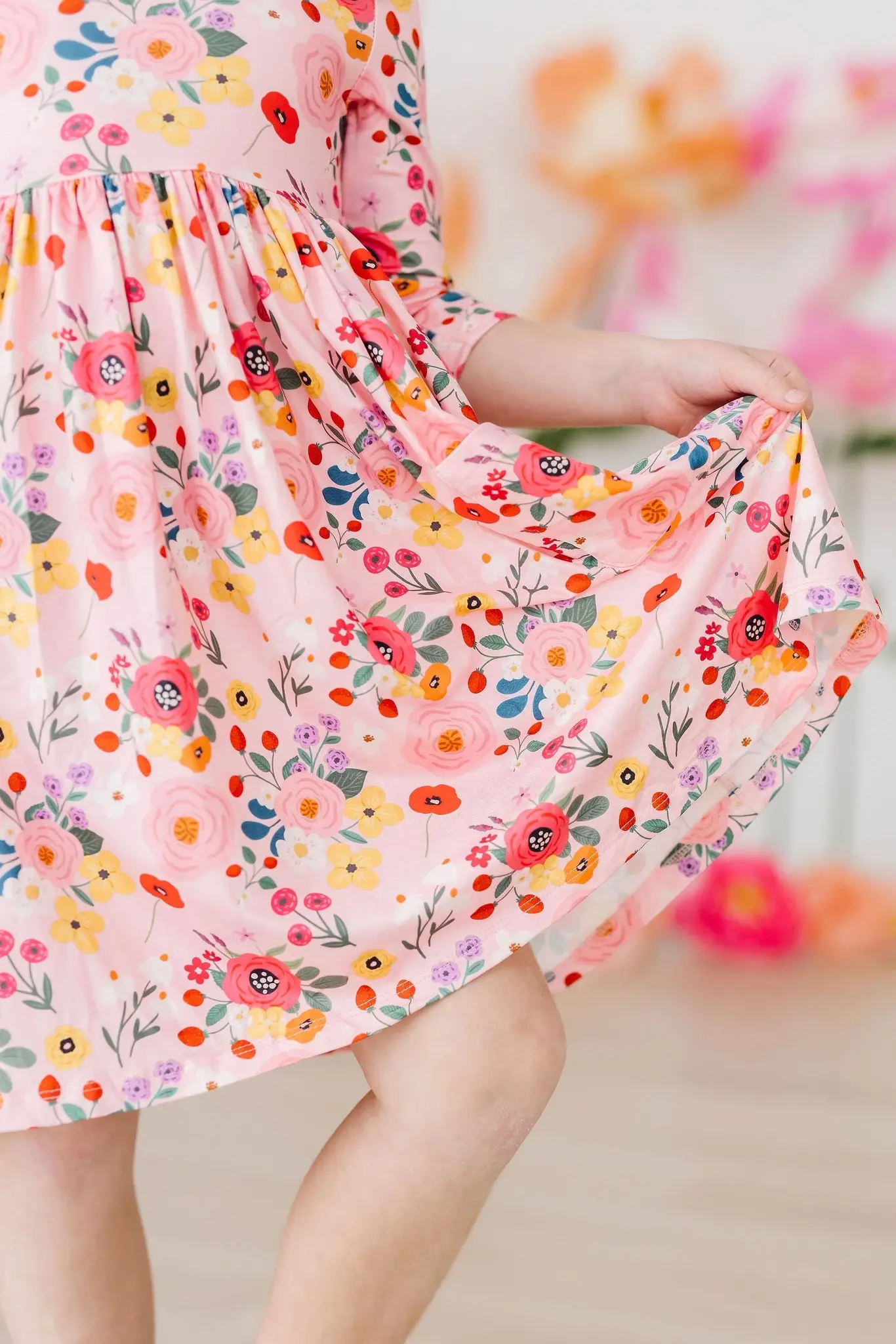 Mila & Rose Bouquet Beauty 3/4 Sleeve Pocket Twirl Dress