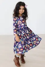 Mila & Rose Midnight Rainbow 3/4 Sleeve Pocket Twirl Dress