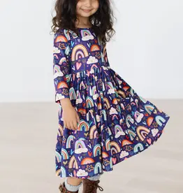 Mila & Rose Midnight Rainbow 3/4 Sleeve Pocket Twirl Dress