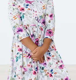 Mila & Rose Midnight Rain 3/4 Sleeve Pocket Twirl Dress