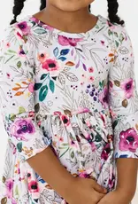 Mila & Rose Midnight Rain 3/4 Sleeve Pocket Twirl Dress