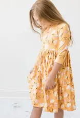 Mila & Rose Dandelions in Fall 3/4 Sleeve Pocket Twirl Dress