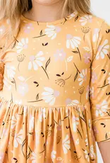 Mila & Rose Dandelions in Fall 3/4 Sleeve Pocket Twirl Dress