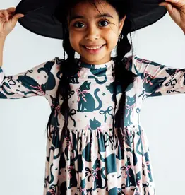 Mila & Rose Hocus Purr-cus 3/4 Sleeve Pocket Twirl Dress