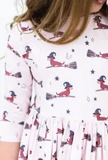 Mila & Rose Happy Howl-oween 3/4 Sleeve Pocket Twirl Dress