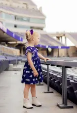 Mila & Rose TCU Purple Frog Flutter Twirl Dress