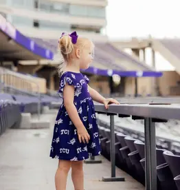 Mila & Rose TCU Purple Frog Flutter Twirl Dress