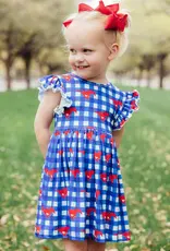 Mila & Rose SMU Plaid Mustang Flutter Twirl Dress