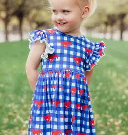 Mila & Rose SMU Plaid Mustang Flutter Twirl Dress