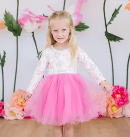 Mila & Rose Purr-fectly Pink L/S Tutu Dress