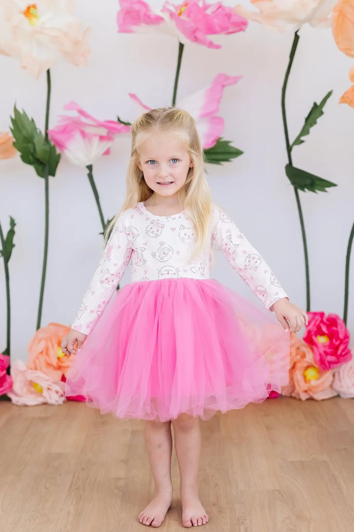 Mila & Rose Purr-fectly Pink L/S Tutu Dress