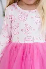 Mila & Rose Purr-fectly Pink L/S Tutu Dress