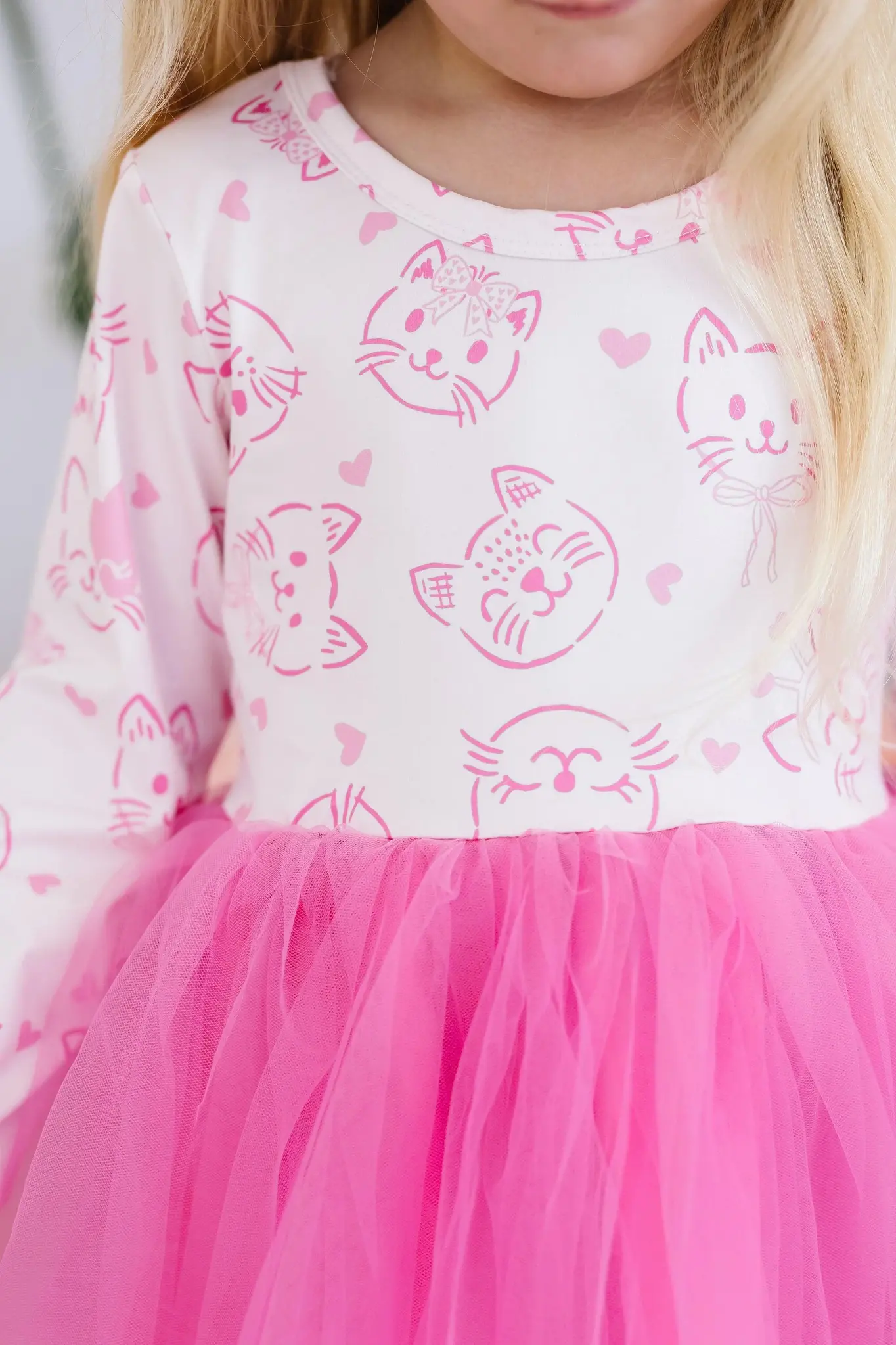 Mila & Rose Purr-fectly Pink L/S Tutu Dress