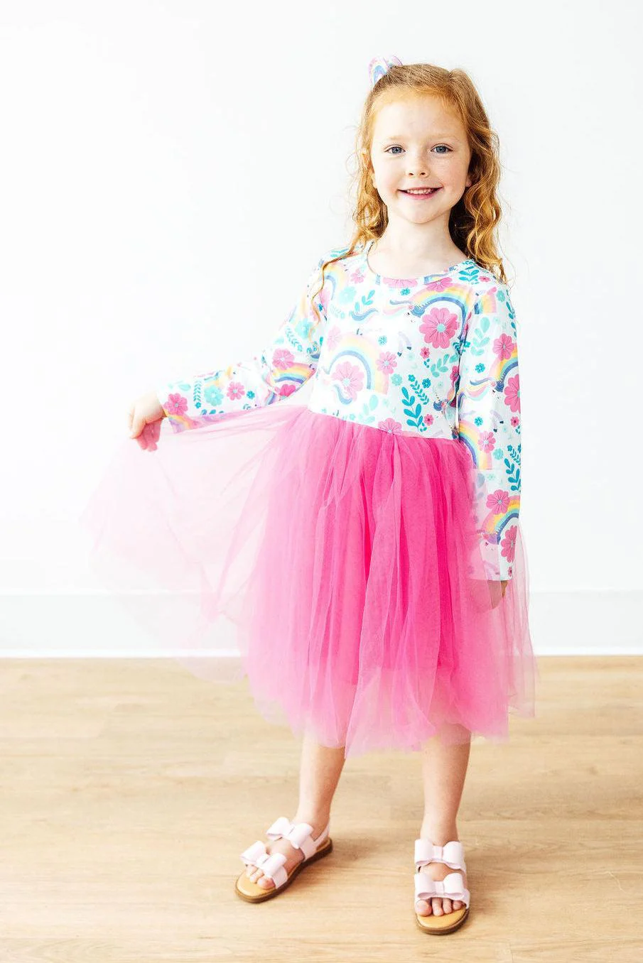 Mila & Rose Rainbow Sparkle L/S Tutu Dress