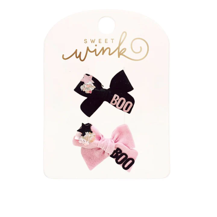 Sweet Wink Boo Bows Halloween Clip Set