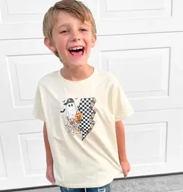 Sweet Wink Checker Ghost Halloween Short Sleeve T-Shirt