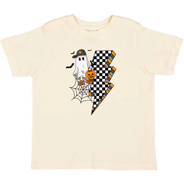 Sweet Wink Checker Ghost Halloween Short Sleeve T-Shirt