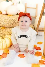 Sweet Wink Spooky Patch Black Halloween Long Sleeve Romper