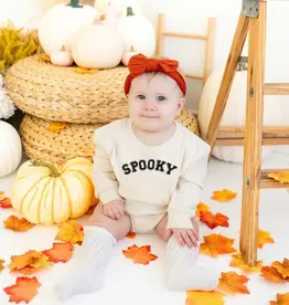 Sweet Wink Spooky Patch Black Halloween Long Sleeve Romper