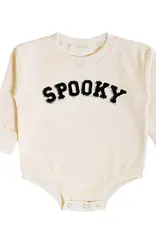 Sweet Wink Spooky Patch Black Halloween Long Sleeve Romper