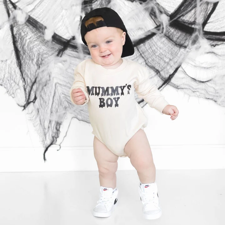 Sweet Wink Mummy's Boy Halloween Long Sleeve Romper