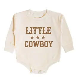 Sweet Wink Little Cowboy Long Sleeve Romper Natural