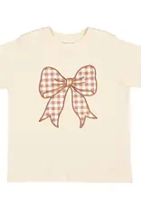 Sweet Wink Gingham Bow Patch Short Sleeve T-Shirt Natural