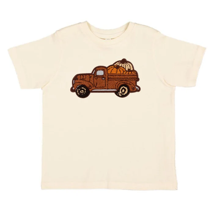 Sweet Wink Fall Truck Patch Short Sleeve T-Shirt Natural