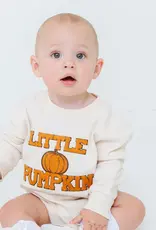 Sweet Wink Little Pumpkin Patch Long Sleeve Romper Natural